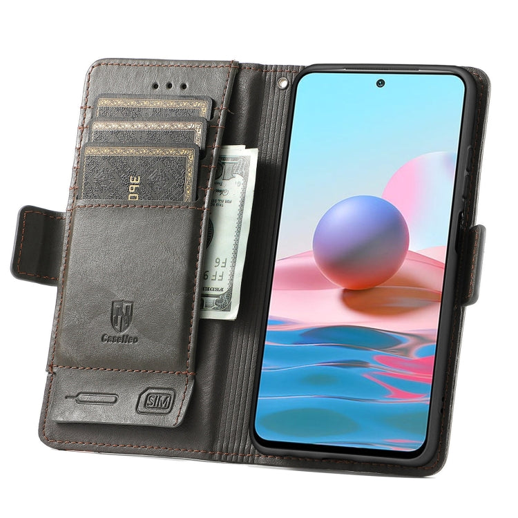 For Xiaomi Redmi Note 10 CaseNeo Business Splicing Dual Magnetic Buckle Horizontal Flip PU Leather Case with Holder & Card Slots & Wallet