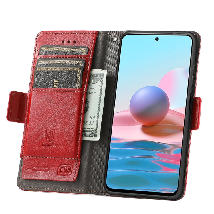 For Xiaomi Redmi Note 10 CaseNeo Business Splicing Dual Magnetic Buckle Horizontal Flip PU Leather Case with Holder & Card Slots & Wallet