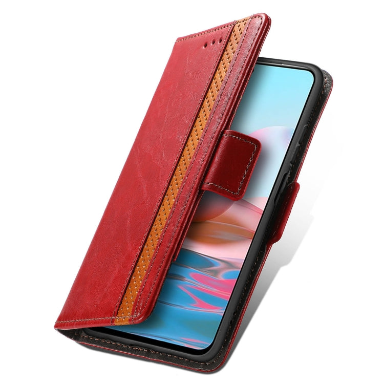 For Xiaomi Redmi Note 10 CaseNeo Business Splicing Dual Magnetic Buckle Horizontal Flip PU Leather Case with Holder & Card Slots & Wallet