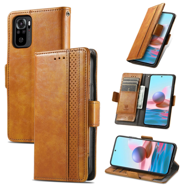 For Xiaomi Redmi Note 10 CaseNeo Business Splicing Dual Magnetic Buckle Horizontal Flip PU Leather Case with Holder & Card Slots & Wallet