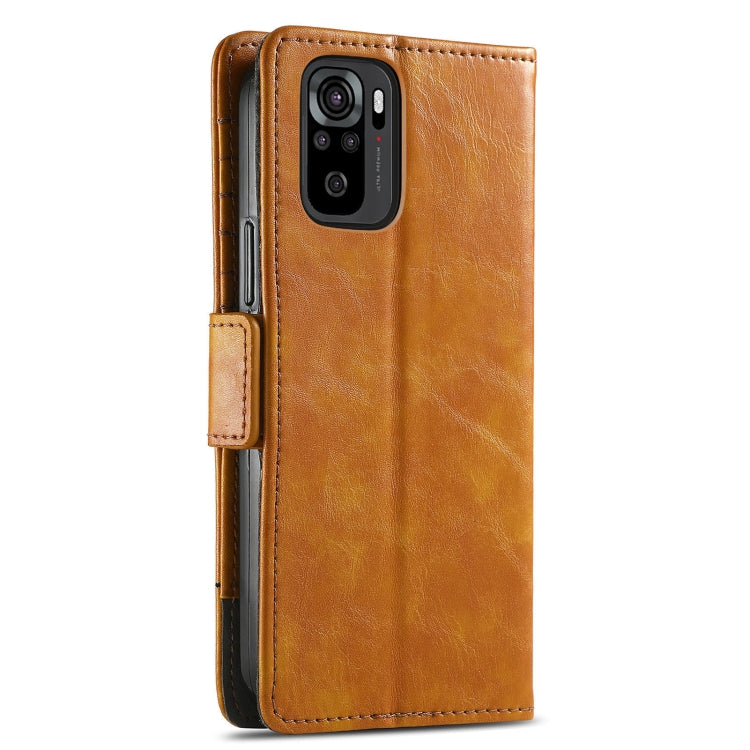 For Xiaomi Redmi Note 10 CaseNeo Business Splicing Dual Magnetic Buckle Horizontal Flip PU Leather Case with Holder & Card Slots & Wallet