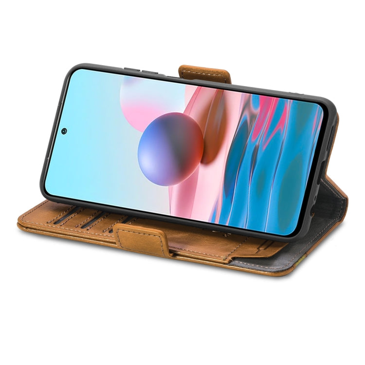 For Xiaomi Redmi Note 10 CaseNeo Business Splicing Dual Magnetic Buckle Horizontal Flip PU Leather Case with Holder & Card Slots & Wallet