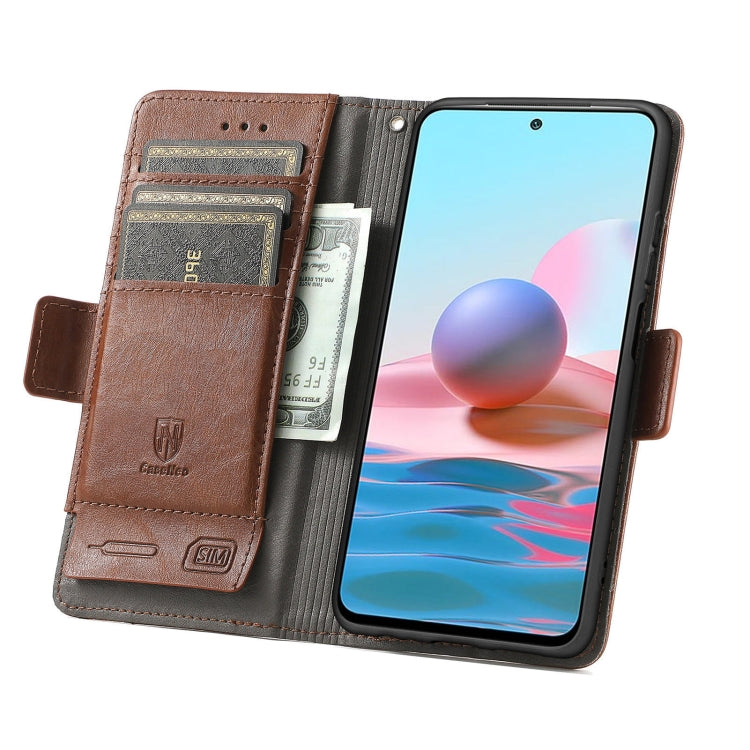 For Xiaomi Redmi Note 10 CaseNeo Business Splicing Dual Magnetic Buckle Horizontal Flip PU Leather Case with Holder & Card Slots & Wallet