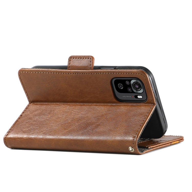 For Xiaomi Redmi Note 10 CaseNeo Business Splicing Dual Magnetic Buckle Horizontal Flip PU Leather Case with Holder & Card Slots & Wallet