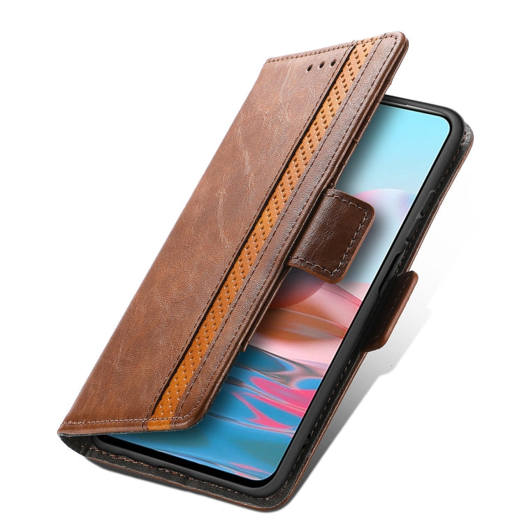 For Xiaomi Redmi Note 10 CaseNeo Business Splicing Dual Magnetic Buckle Horizontal Flip PU Leather Case with Holder & Card Slots & Wallet