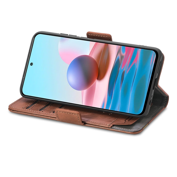 For Xiaomi Redmi Note 10 CaseNeo Business Splicing Dual Magnetic Buckle Horizontal Flip PU Leather Case with Holder & Card Slots & Wallet