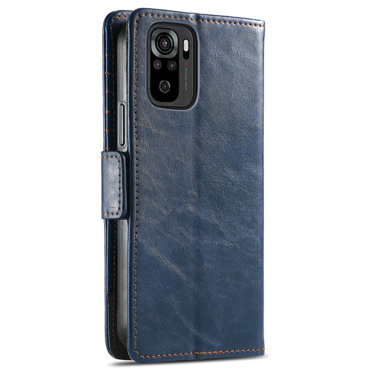 For Xiaomi Redmi Note 10 CaseNeo Business Splicing Dual Magnetic Buckle Horizontal Flip PU Leather Case with Holder & Card Slots & Wallet
