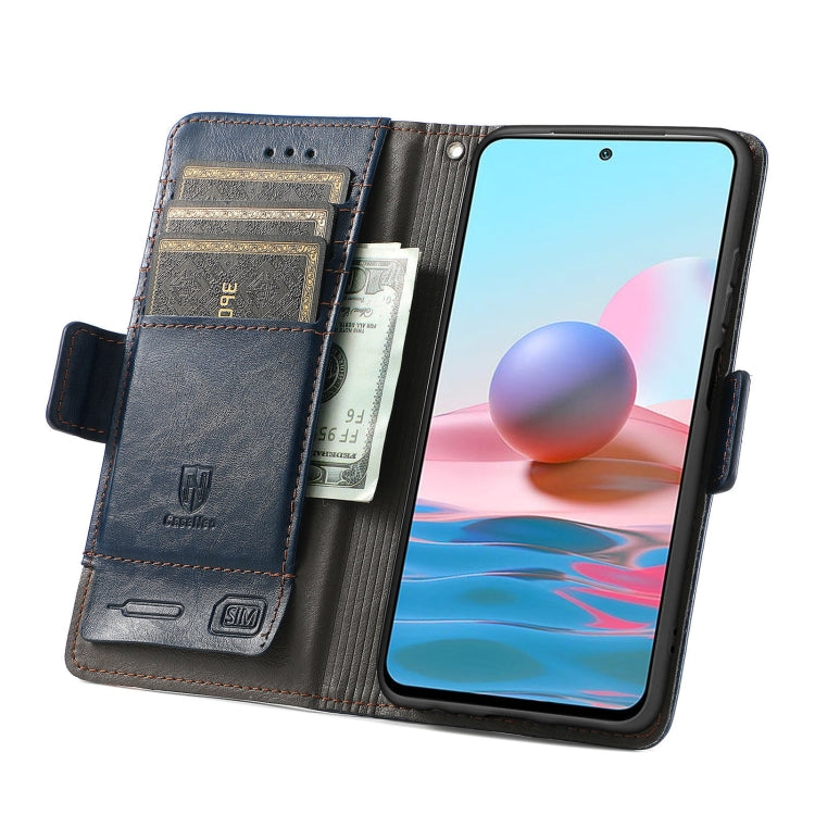 For Xiaomi Redmi Note 10 CaseNeo Business Splicing Dual Magnetic Buckle Horizontal Flip PU Leather Case with Holder & Card Slots & Wallet