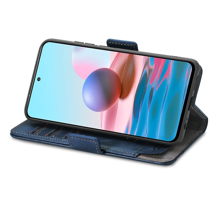 For Xiaomi Redmi Note 10 CaseNeo Business Splicing Dual Magnetic Buckle Horizontal Flip PU Leather Case with Holder & Card Slots & Wallet