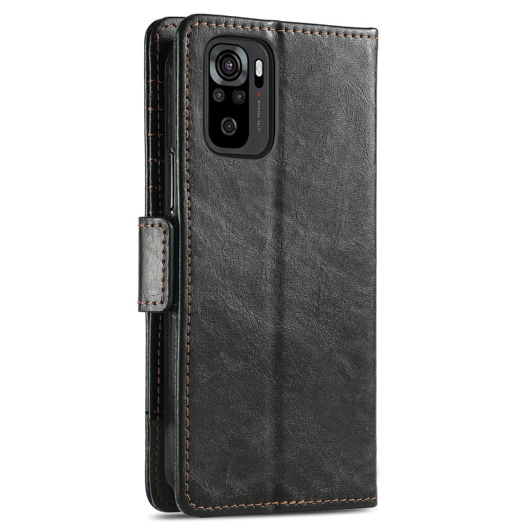 For Xiaomi Redmi Note 10 CaseNeo Business Splicing Dual Magnetic Buckle Horizontal Flip PU Leather Case with Holder & Card Slots & Wallet