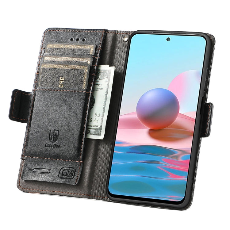 For Xiaomi Redmi Note 10 CaseNeo Business Splicing Dual Magnetic Buckle Horizontal Flip PU Leather Case with Holder & Card Slots & Wallet