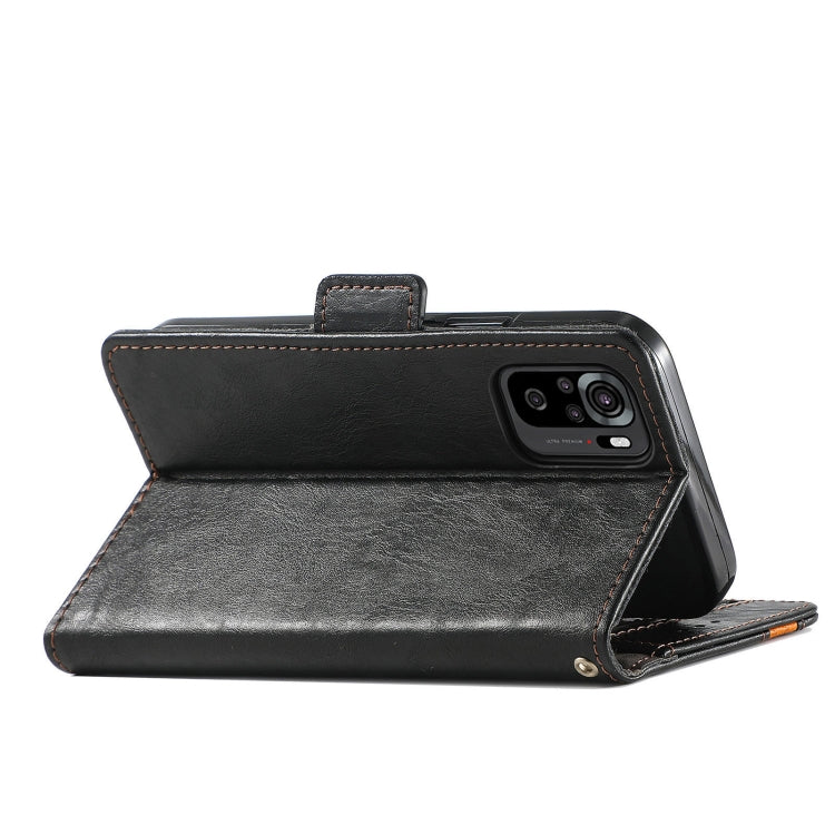 For Xiaomi Redmi Note 10 CaseNeo Business Splicing Dual Magnetic Buckle Horizontal Flip PU Leather Case with Holder & Card Slots & Wallet