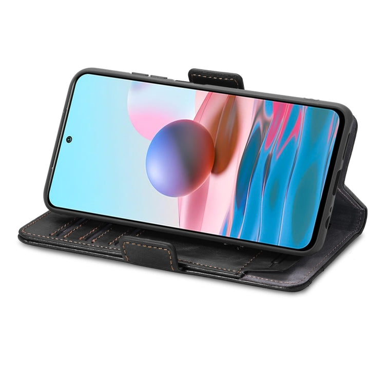 For Xiaomi Redmi Note 10 CaseNeo Business Splicing Dual Magnetic Buckle Horizontal Flip PU Leather Case with Holder & Card Slots & Wallet