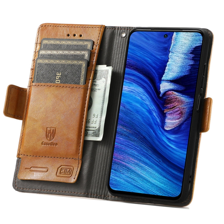 For Xiaomi Redmi Note 10 5G CaseNeo Business Splicing Dual Magnetic Buckle Horizontal Flip PU Leather Case with Holder & Card Slots & Wallet