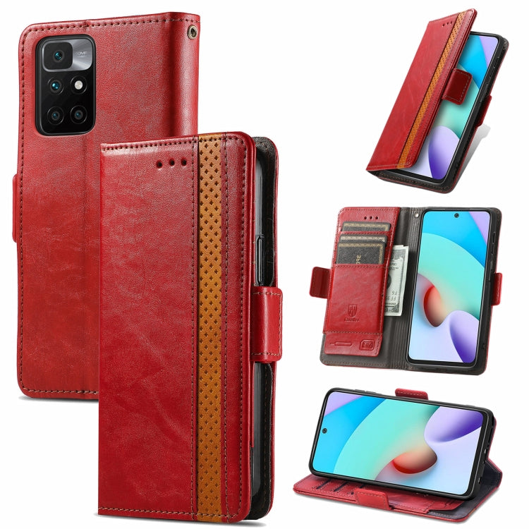 For Xiaomi Redmi 10 CaseNeo Business Splicing Dual Magnetic Buckle Horizontal Flip PU Leather Case with Holder & Card Slots & Wallet