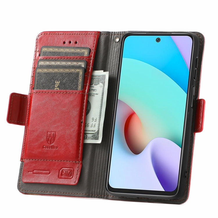 For Xiaomi Redmi 10 CaseNeo Business Splicing Dual Magnetic Buckle Horizontal Flip PU Leather Case with Holder & Card Slots & Wallet