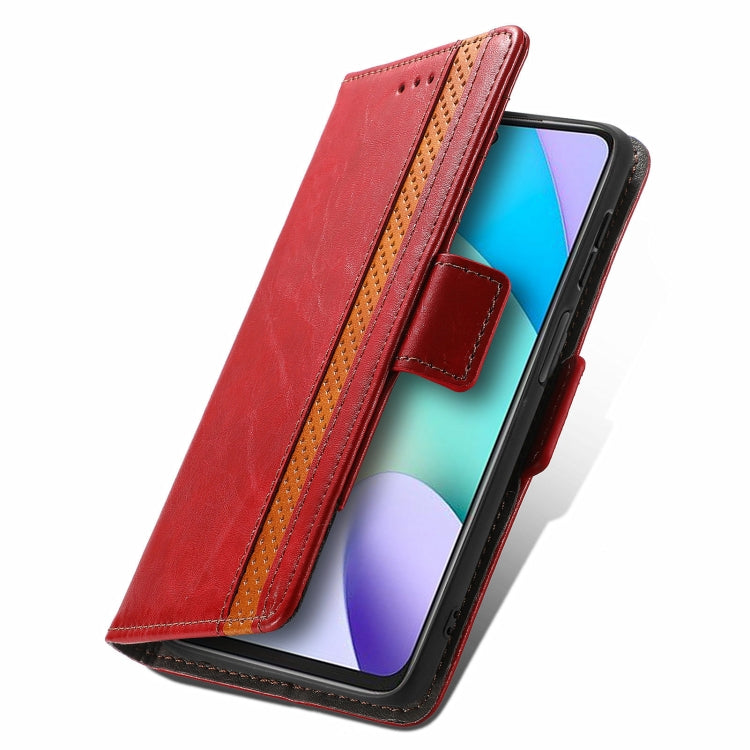 For Xiaomi Redmi 10 CaseNeo Business Splicing Dual Magnetic Buckle Horizontal Flip PU Leather Case with Holder & Card Slots & Wallet