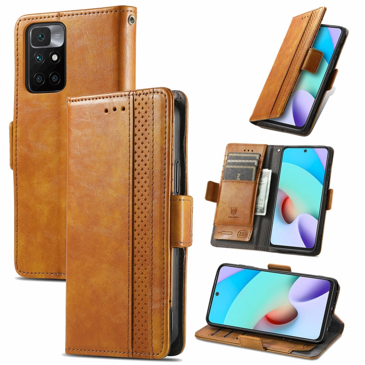 For Xiaomi Redmi 10 CaseNeo Business Splicing Dual Magnetic Buckle Horizontal Flip PU Leather Case with Holder & Card Slots & Wallet
