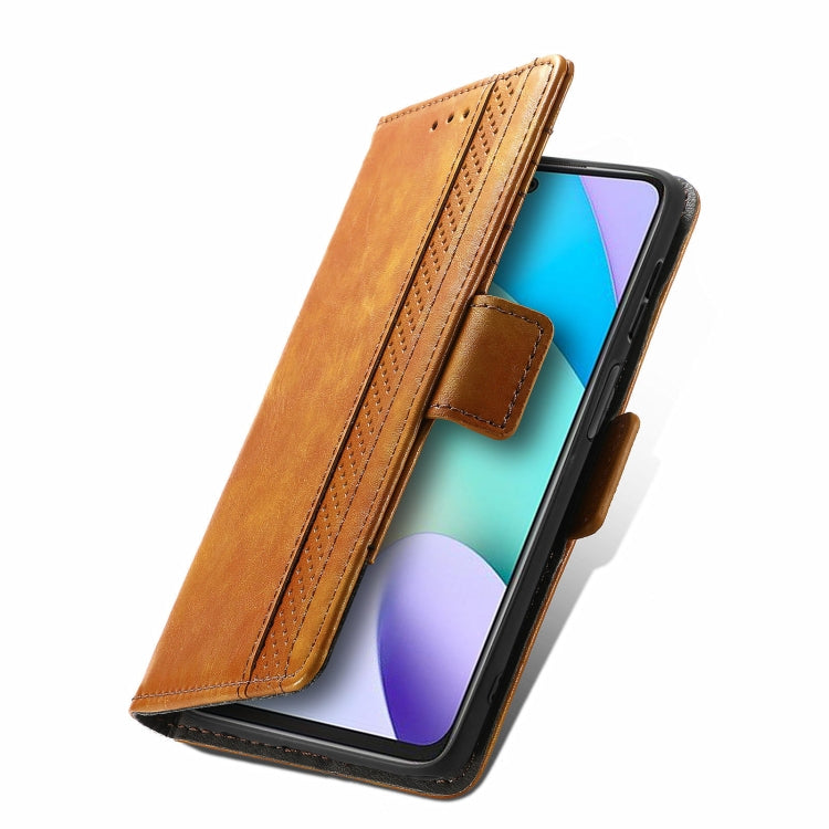 For Xiaomi Redmi 10 CaseNeo Business Splicing Dual Magnetic Buckle Horizontal Flip PU Leather Case with Holder & Card Slots & Wallet