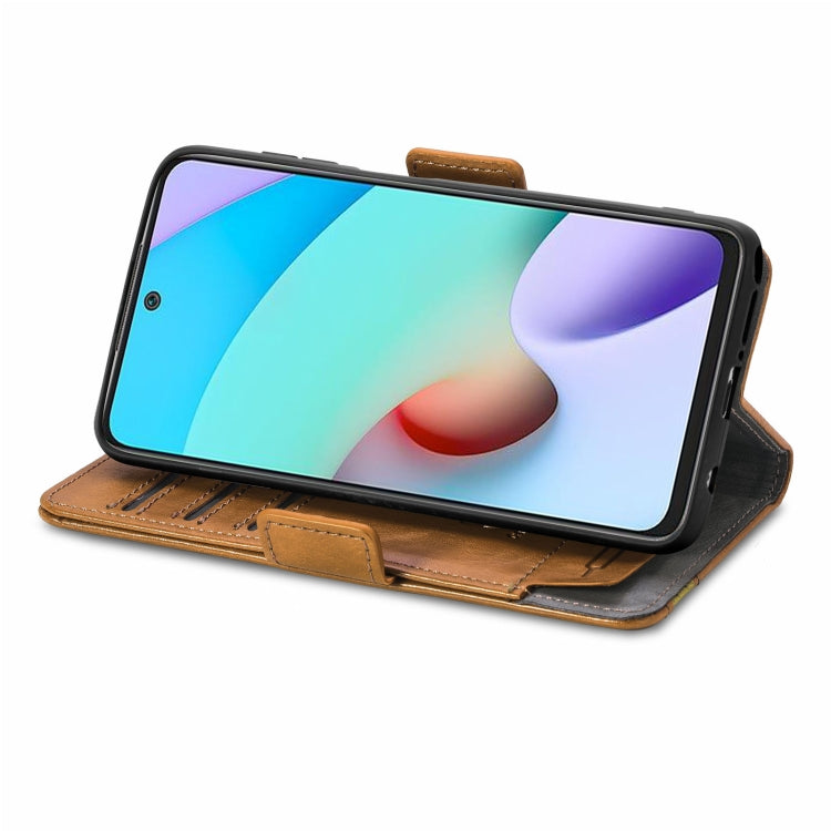 For Xiaomi Redmi 10 CaseNeo Business Splicing Dual Magnetic Buckle Horizontal Flip PU Leather Case with Holder & Card Slots & Wallet