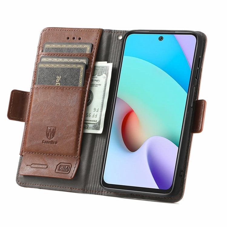 For Xiaomi Redmi 10 CaseNeo Business Splicing Dual Magnetic Buckle Horizontal Flip PU Leather Case with Holder & Card Slots & Wallet