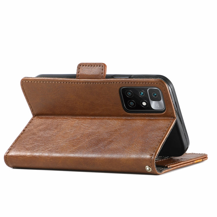 For Xiaomi Redmi 10 CaseNeo Business Splicing Dual Magnetic Buckle Horizontal Flip PU Leather Case with Holder & Card Slots & Wallet