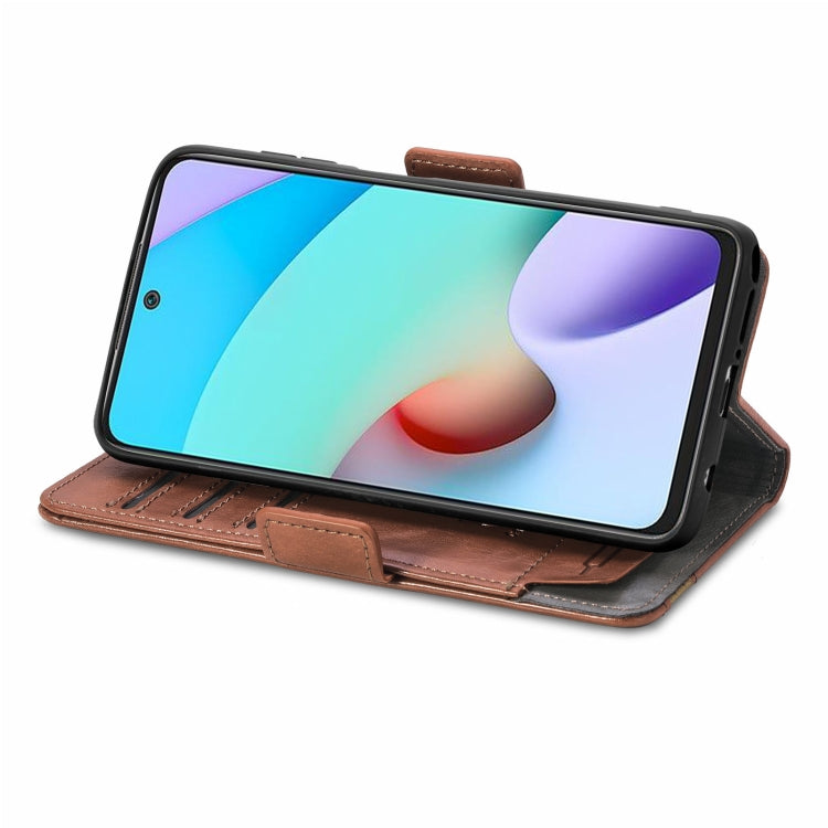 For Xiaomi Redmi 10 CaseNeo Business Splicing Dual Magnetic Buckle Horizontal Flip PU Leather Case with Holder & Card Slots & Wallet