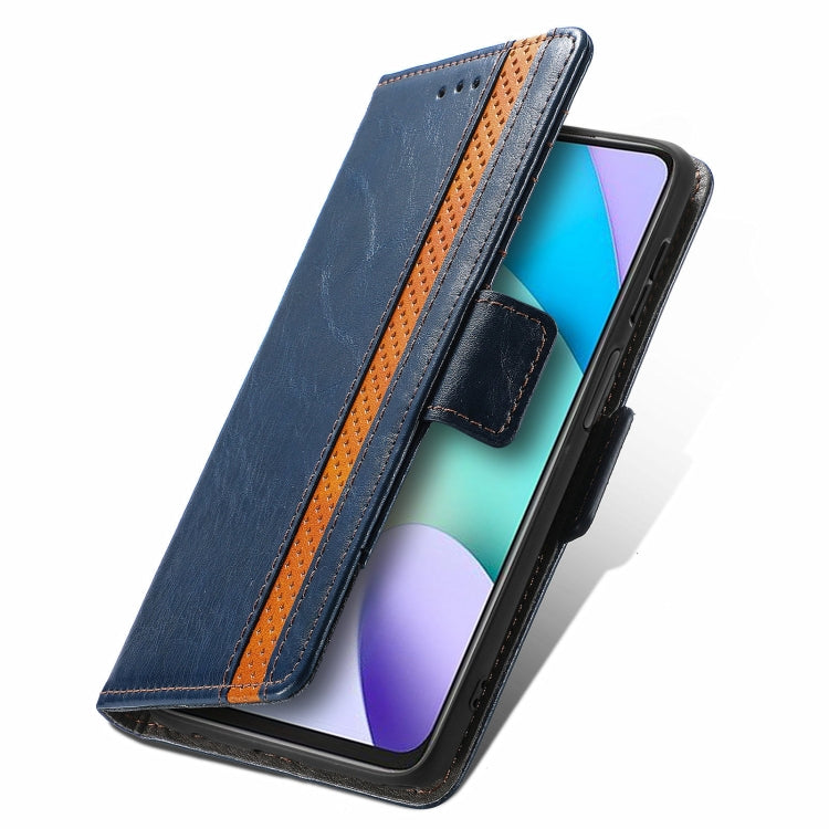 For Xiaomi Redmi 10 CaseNeo Business Splicing Dual Magnetic Buckle Horizontal Flip PU Leather Case with Holder & Card Slots & Wallet