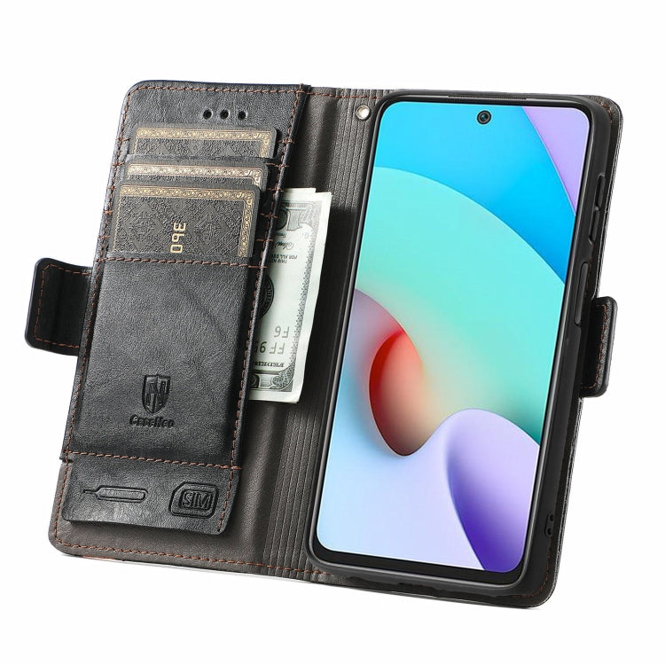For Xiaomi Redmi 10 CaseNeo Business Splicing Dual Magnetic Buckle Horizontal Flip PU Leather Case with Holder & Card Slots & Wallet