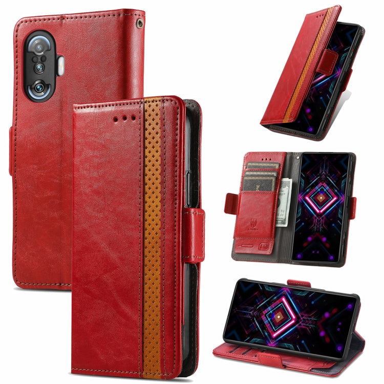 For Xiaomi Redmi K40 Gaming CaseNeo Business Splicing Dual Magnetic Buckle Horizontal Flip PU Leather Case with Holder & Card Slots & Wallet