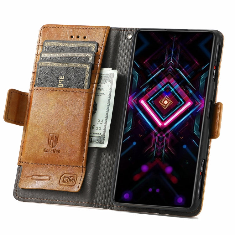 For Xiaomi Redmi K40 Gaming CaseNeo Business Splicing Dual Magnetic Buckle Horizontal Flip PU Leather Case with Holder & Card Slots & Wallet