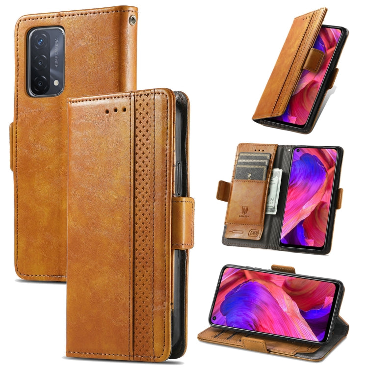 For OPPO A93 5G CaseNeo Business Splicing Dual Magnetic Buckle Horizontal Flip PU Leather Case with Holder & Card Slots & Wallet