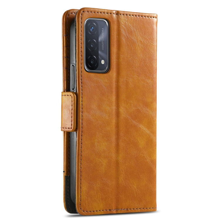 For OPPO A93 5G CaseNeo Business Splicing Dual Magnetic Buckle Horizontal Flip PU Leather Case with Holder & Card Slots & Wallet