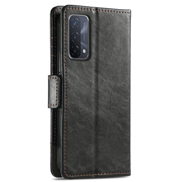 For OPPO A93 5G CaseNeo Business Splicing Dual Magnetic Buckle Horizontal Flip PU Leather Case with Holder & Card Slots & Wallet