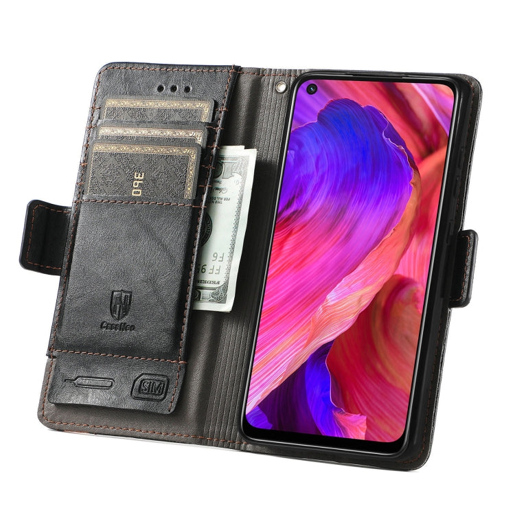 For OPPO A93 5G CaseNeo Business Splicing Dual Magnetic Buckle Horizontal Flip PU Leather Case with Holder & Card Slots & Wallet