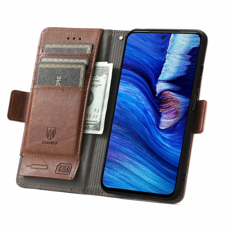 For Xiaomi Redmi Note 10 JP Edition CaseNeo Business Splicing Dual Magnetic Buckle Horizontal Flip PU Leather Case with Holder & Card Slots & Wallet
