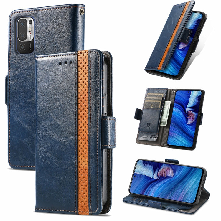 For Xiaomi Redmi Note 10 JP Edition CaseNeo Business Splicing Dual Magnetic Buckle Horizontal Flip PU Leather Case with Holder & Card Slots & Wallet