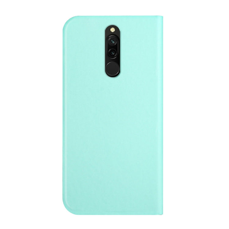 For Xiaomi Redmi 8 3-Folding Ultrathin Skin Feel Magnetic Solid Color Horizontal Flip Leather Case with Holder