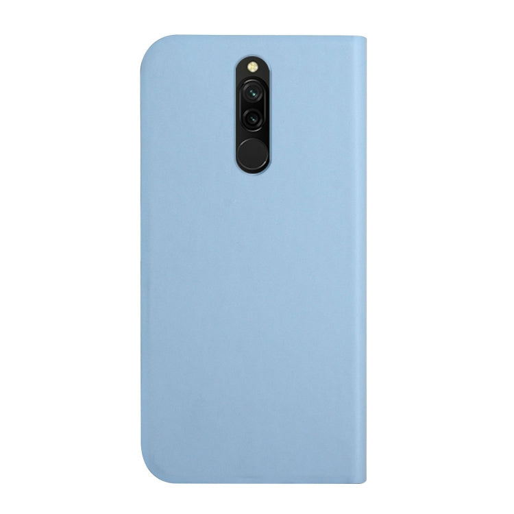 For Xiaomi Redmi 8 3-Folding Ultrathin Skin Feel Magnetic Solid Color Horizontal Flip Leather Case with Holder