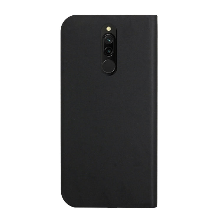 For Xiaomi Redmi 8 3-Folding Ultrathin Skin Feel Magnetic Solid Color Horizontal Flip Leather Case with Holder