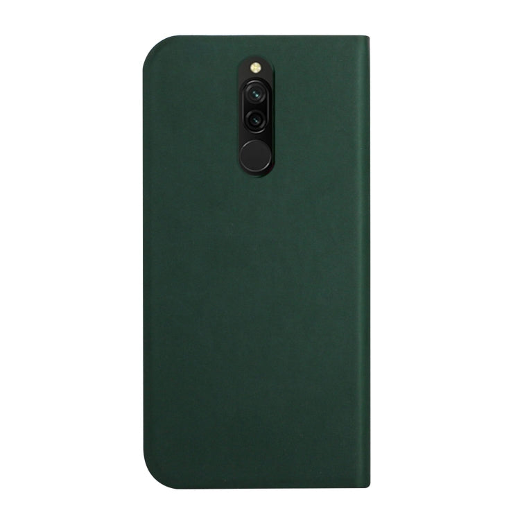 For Xiaomi Redmi 8 3-Folding Ultrathin Skin Feel Magnetic Solid Color Horizontal Flip Leather Case with Holder