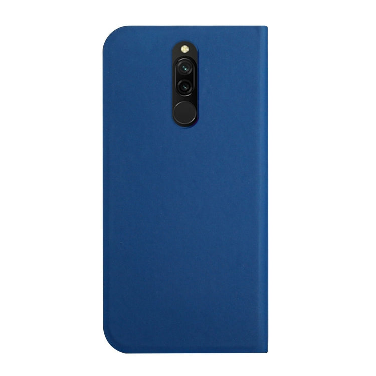 For Xiaomi Redmi 8 3-Folding Ultrathin Skin Feel Magnetic Solid Color Horizontal Flip Leather Case with Holder