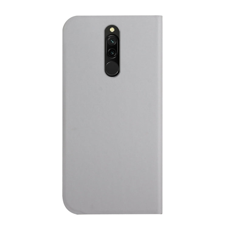 For Xiaomi Redmi 8 3-Folding Ultrathin Skin Feel Magnetic Solid Color Horizontal Flip Leather Case with Holder