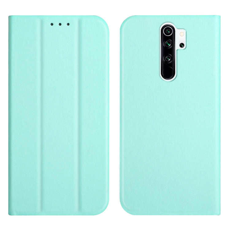 For Xiaomi Redmi 9 3-Folding Ultrathin Skin Feel Magnetic Solid Color Horizontal Flip Leather Case with Holder