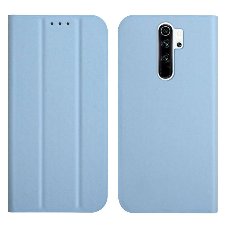 For Xiaomi Redmi 9 3-Folding Ultrathin Skin Feel Magnetic Solid Color Horizontal Flip Leather Case with Holder