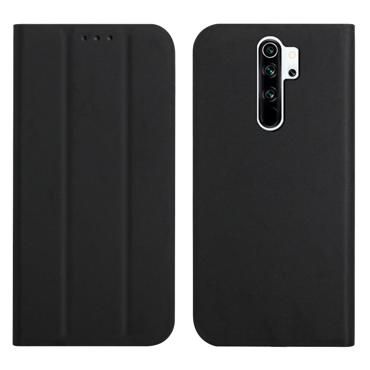 For Xiaomi Redmi 9 3-Folding Ultrathin Skin Feel Magnetic Solid Color Horizontal Flip Leather Case with Holder