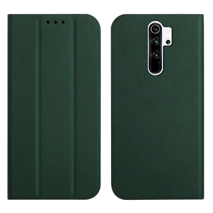 For Xiaomi Redmi 9 3-Folding Ultrathin Skin Feel Magnetic Solid Color Horizontal Flip Leather Case with Holder