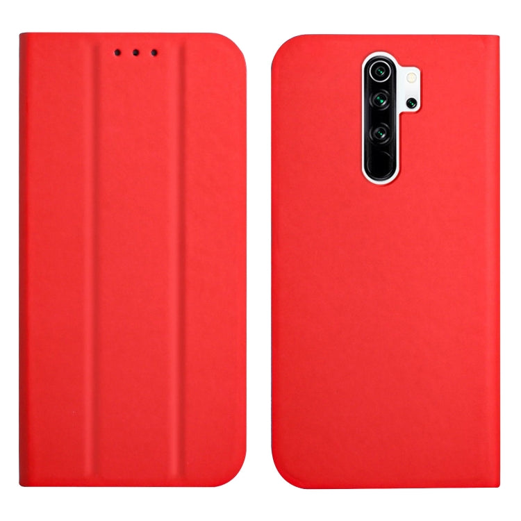 For Xiaomi Redmi 9 3-Folding Ultrathin Skin Feel Magnetic Solid Color Horizontal Flip Leather Case with Holder