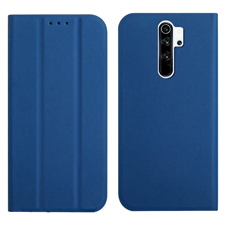 For Xiaomi Redmi 9 3-Folding Ultrathin Skin Feel Magnetic Solid Color Horizontal Flip Leather Case with Holder