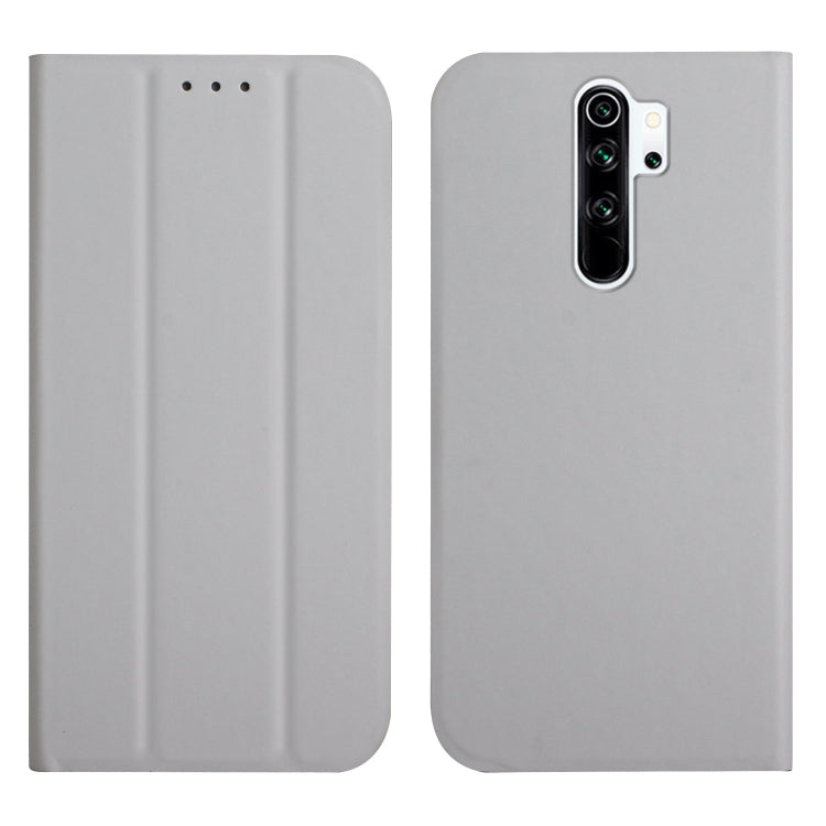 For Xiaomi Redmi 9 3-Folding Ultrathin Skin Feel Magnetic Solid Color Horizontal Flip Leather Case with Holder